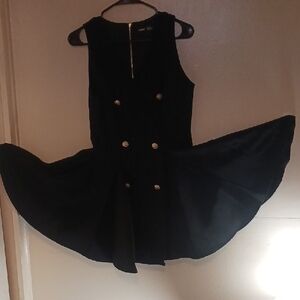 SHEIN Black Dress with Gold Zipper